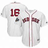 Red Sox 16 Andrew Benintendi White 2018 World Series Cool Base Player Number Jersey Dzhi,baseball caps,new era cap wholesale,wholesale hats
